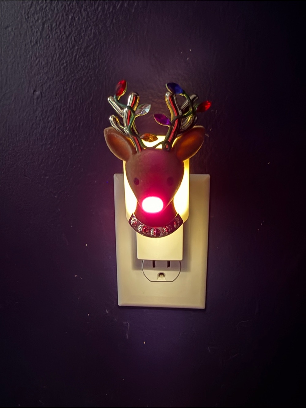 Bath & Body Works Gold Reindeer Plug-In Night Light with Red Nose